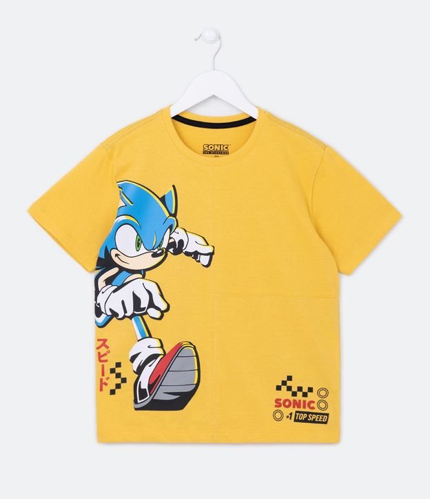 Camiseta Tails Sonic Infantil Amarela