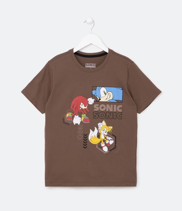 Camiseta Infantil Estampa Sonic - Tam 4 a 12 Anos Azul