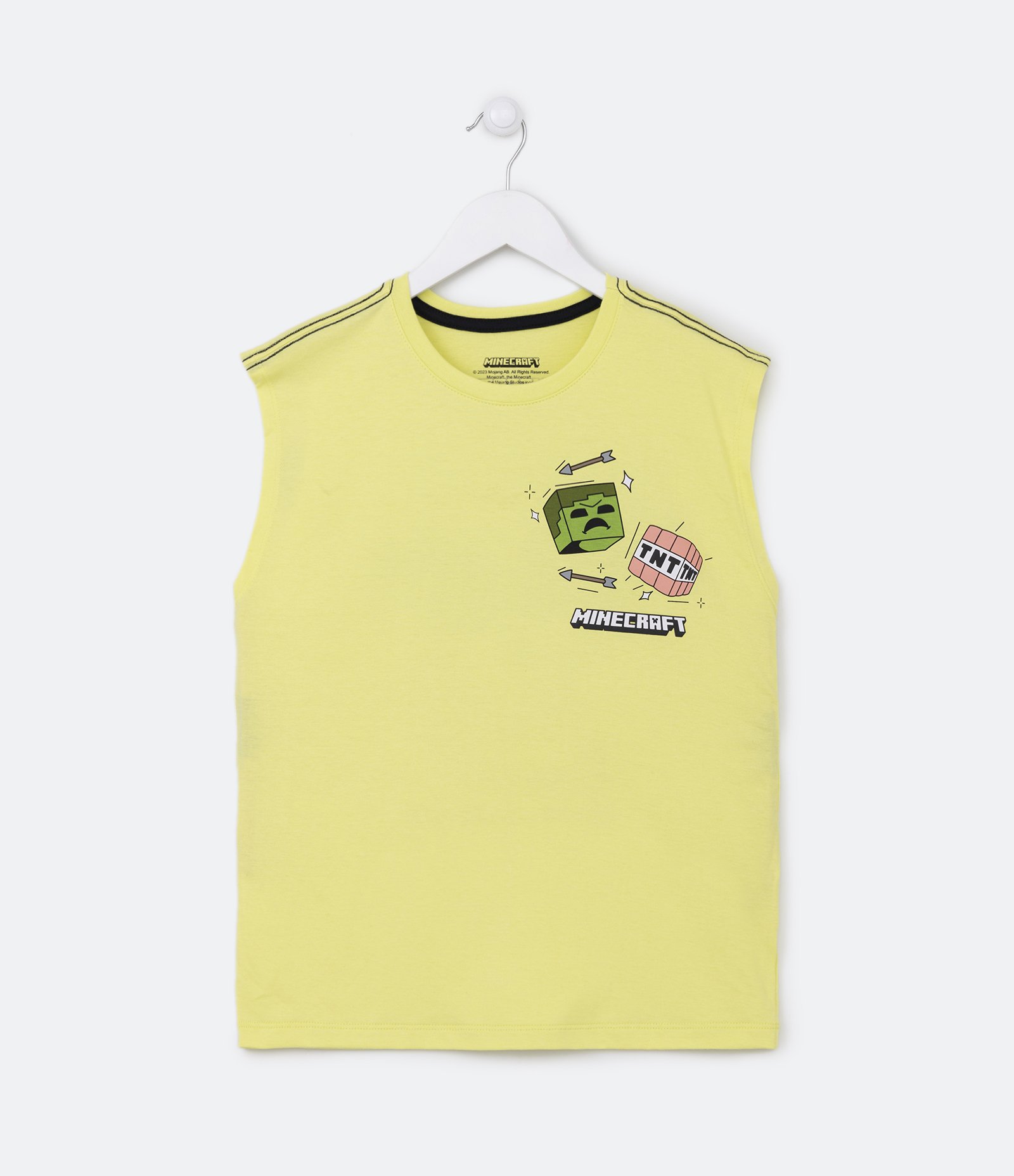 Regata Infantil com Estampa do Minecraft - Tam 5 a 14 anos Amarelo 1