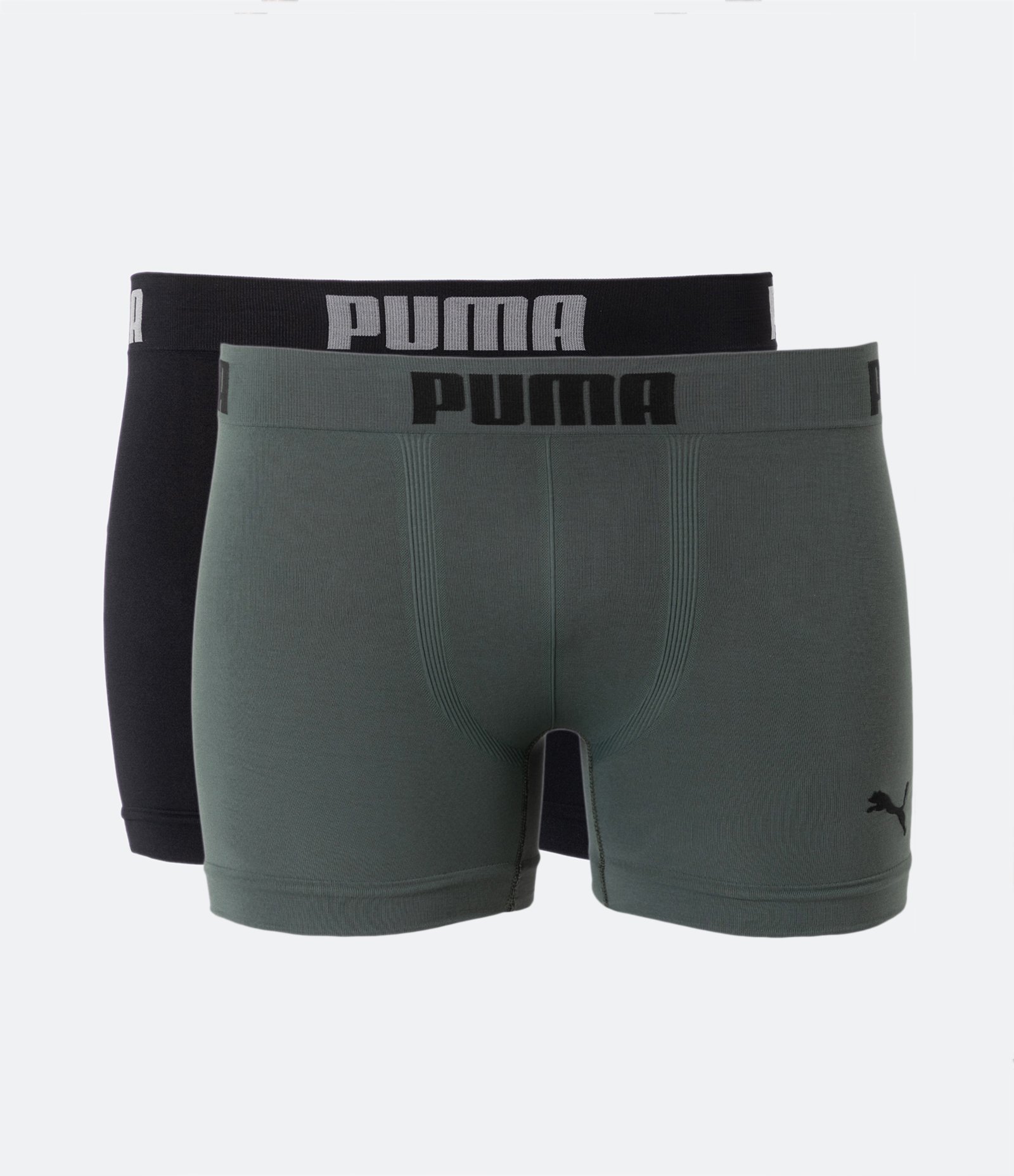 Kit 02 Cuecas Boxer em Microfibra com Cós Elástico Puma Verde/ Preto 1