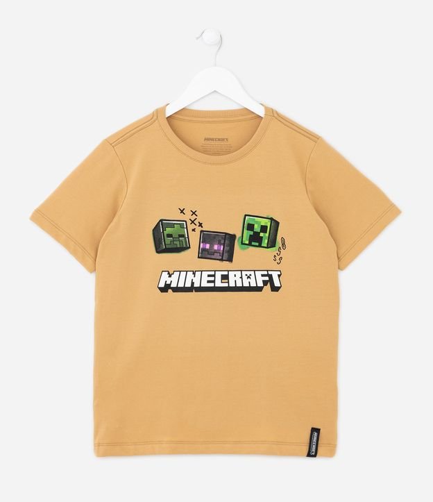 Camisetinha Infantil com Estampa Minecraft - Tam 05 a 14 Anos