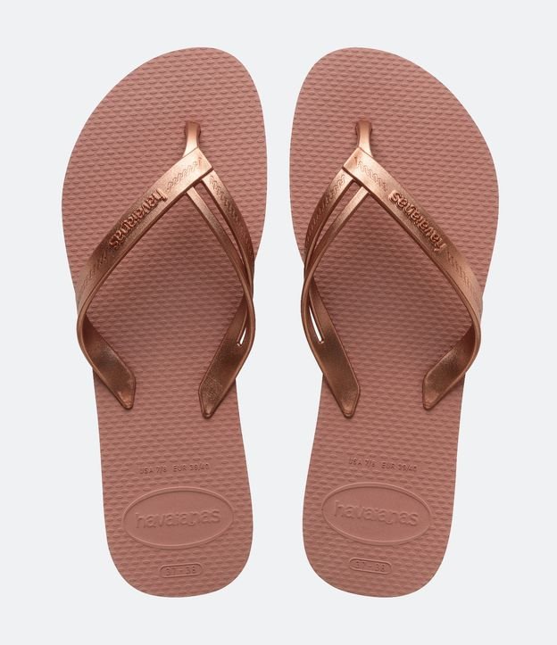 Chinelo Havaianas Elegance com Detalhe de Tira Dupla Marrom 1