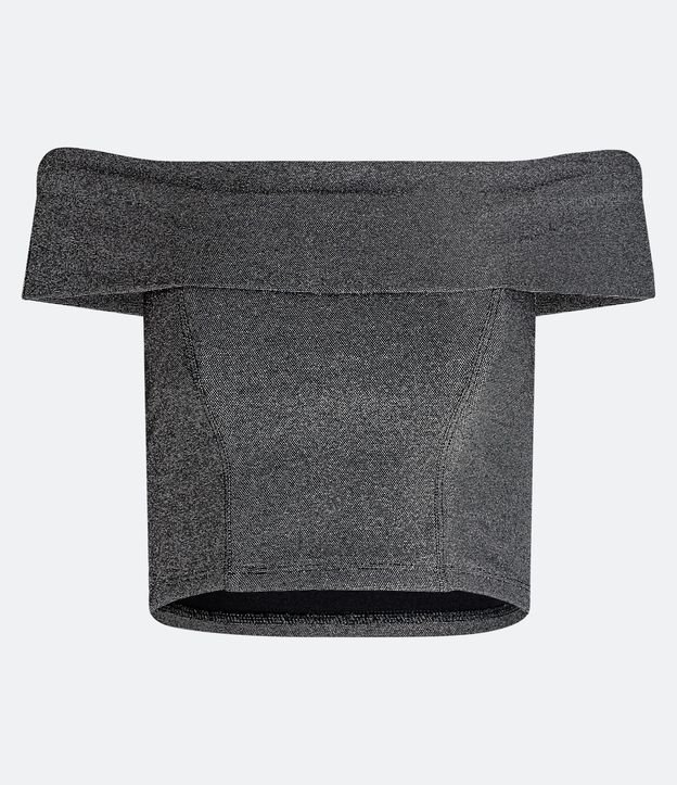 Blusa Cropped Ombro a Ombro em Meia Malha Prata - Lojas Renner Blusa Cropped Ombro a Ombro em Meia Malha Prata - Lojas Renner