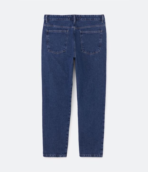 Calça Loose Jeans com Bolsos Azul Escuro 6