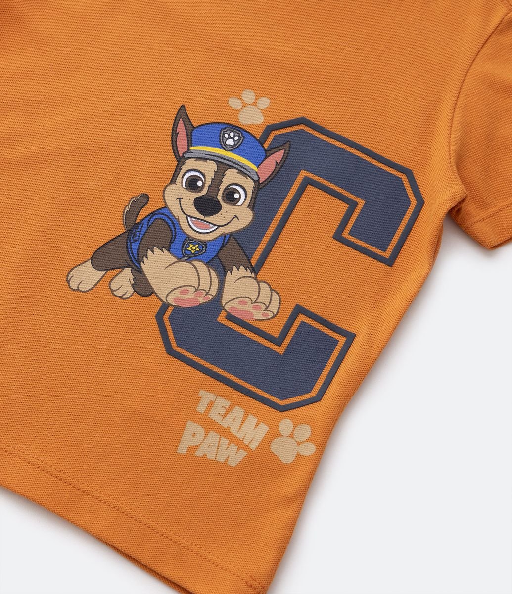 Remera Infantil con Estampado Chase y Rubble Patrulla de Perros - Talle 2  al 5 años Amarillo