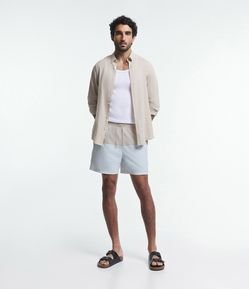 Bermuda de Banho em Microfibra com Blocos de Cor