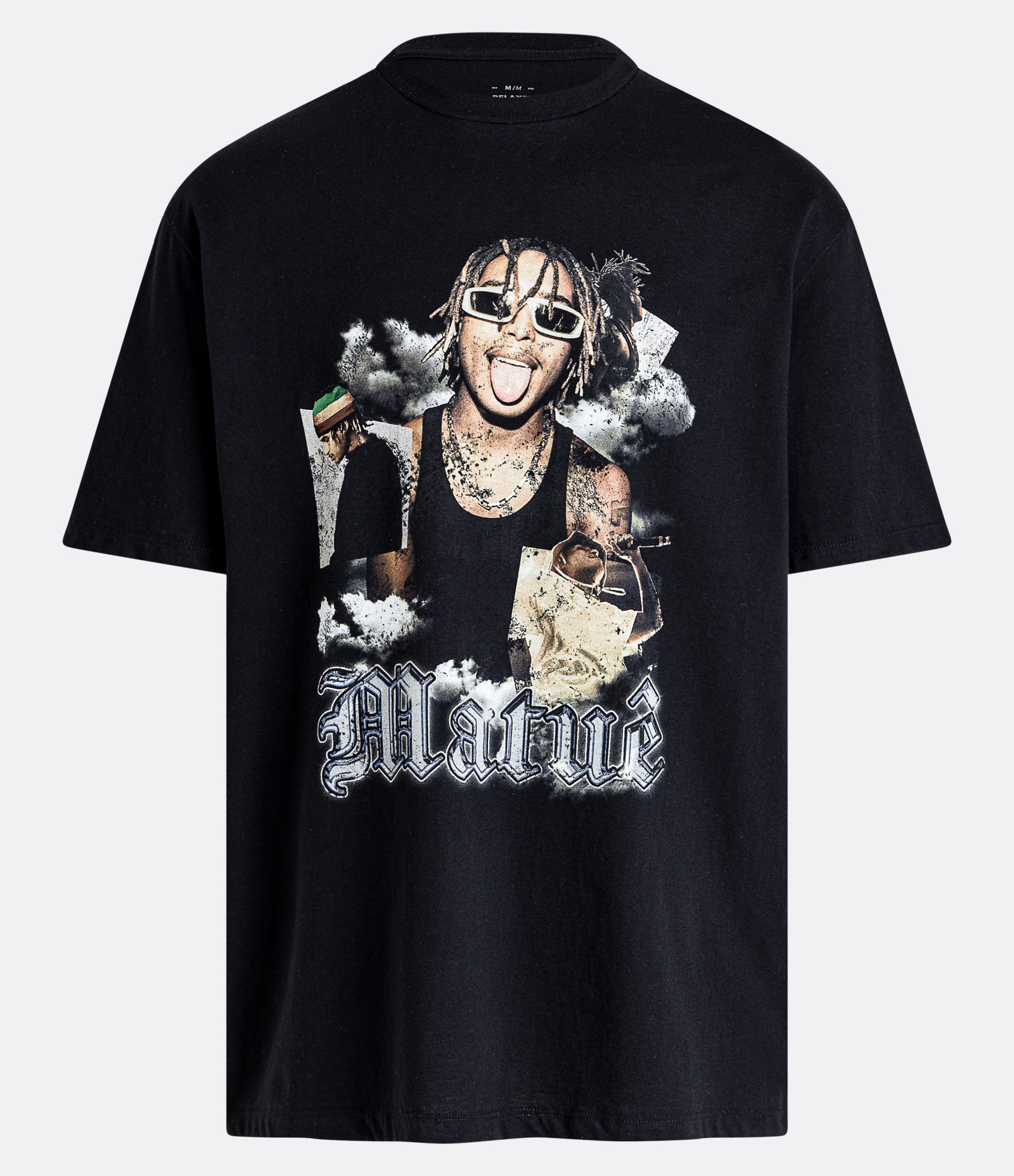 Camiseta Relaxed em Meia Malha com Estampa Matuê Preto 5
