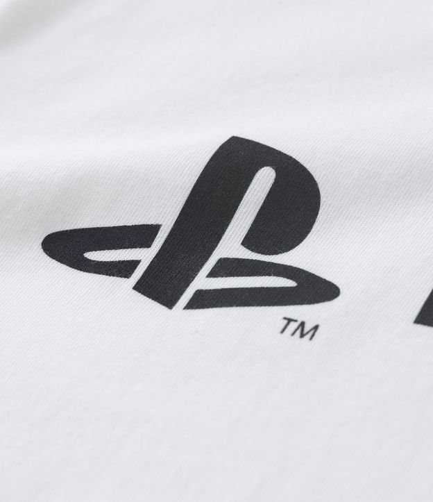 Camiseta Infantil com Estampa Localizada Playstation - Tam 7 a 14 anos Off White 3