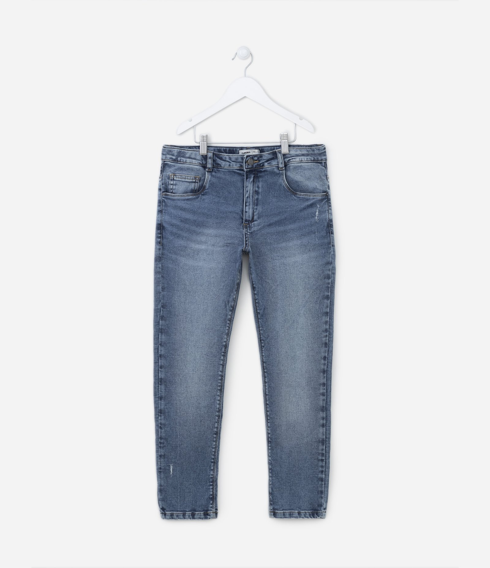 Calça Jeans Infantil com Efeito Estonado - 4 a 10 anos Azul 1