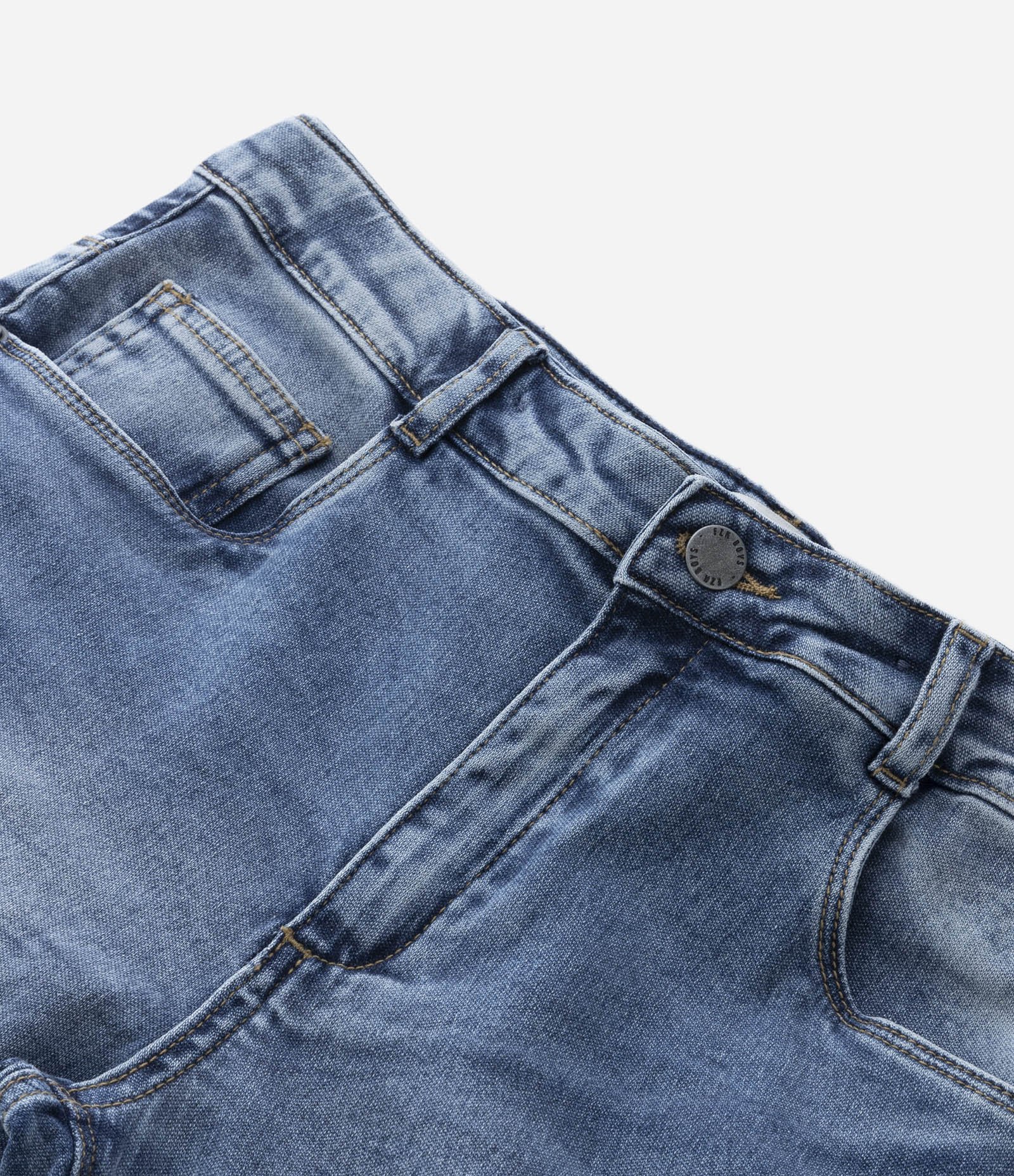 Calça Jeans Infantil com Efeito Estonado - 4 a 10 anos Azul 4