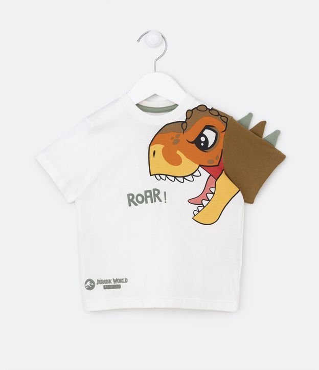Camiseta Infantil com Cristas Interativas e Estampa Jurassic Baby - Tam 1 a 5 Anos