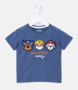 Camisa Manga Curta Infantil com Estampa Interativa da Patrulha Canina - Tam 2 a 5 anos