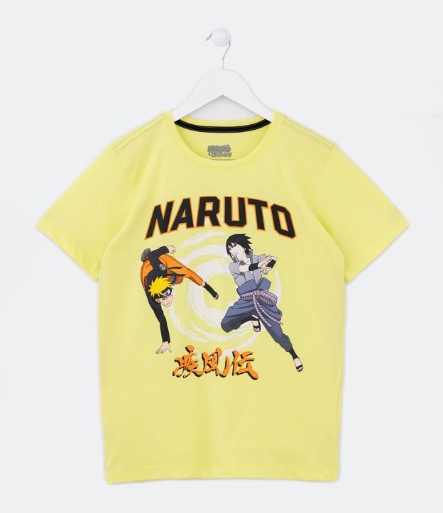 Camiseta Infantil com Estampa Naruto - Tam 5 a 14 Anos Amarelo 1