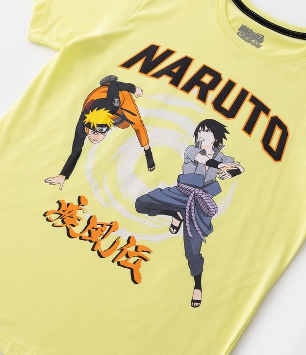 Camiseta Infantil Menino Manga Curta Naruto Com Estampa Sasuke