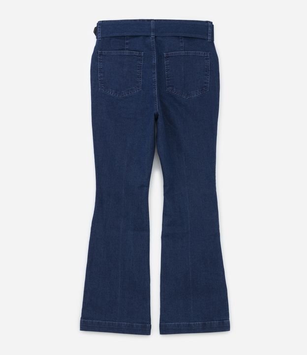 Calça Flare Jeans com Cinto e Fivela Forrada Curve & Plus Azul 6