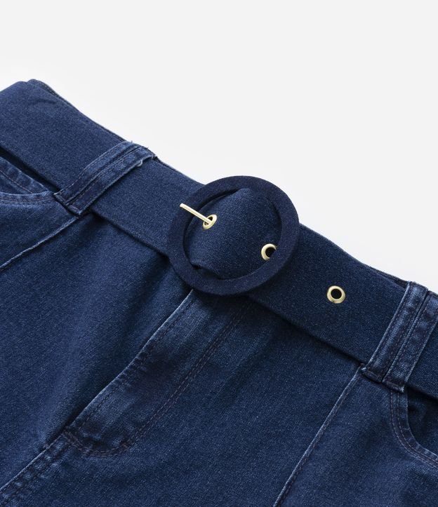 Calça Flare Jeans com Cinto e Fivela Forrada Curve & Plus Azul 7