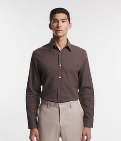 Camisa em Algodão com Botões Frontais e Efeito Mescla