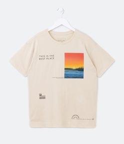 Camiseta Infantil com Estampa Pôr do Sol - Tam 5 a 14 Anos