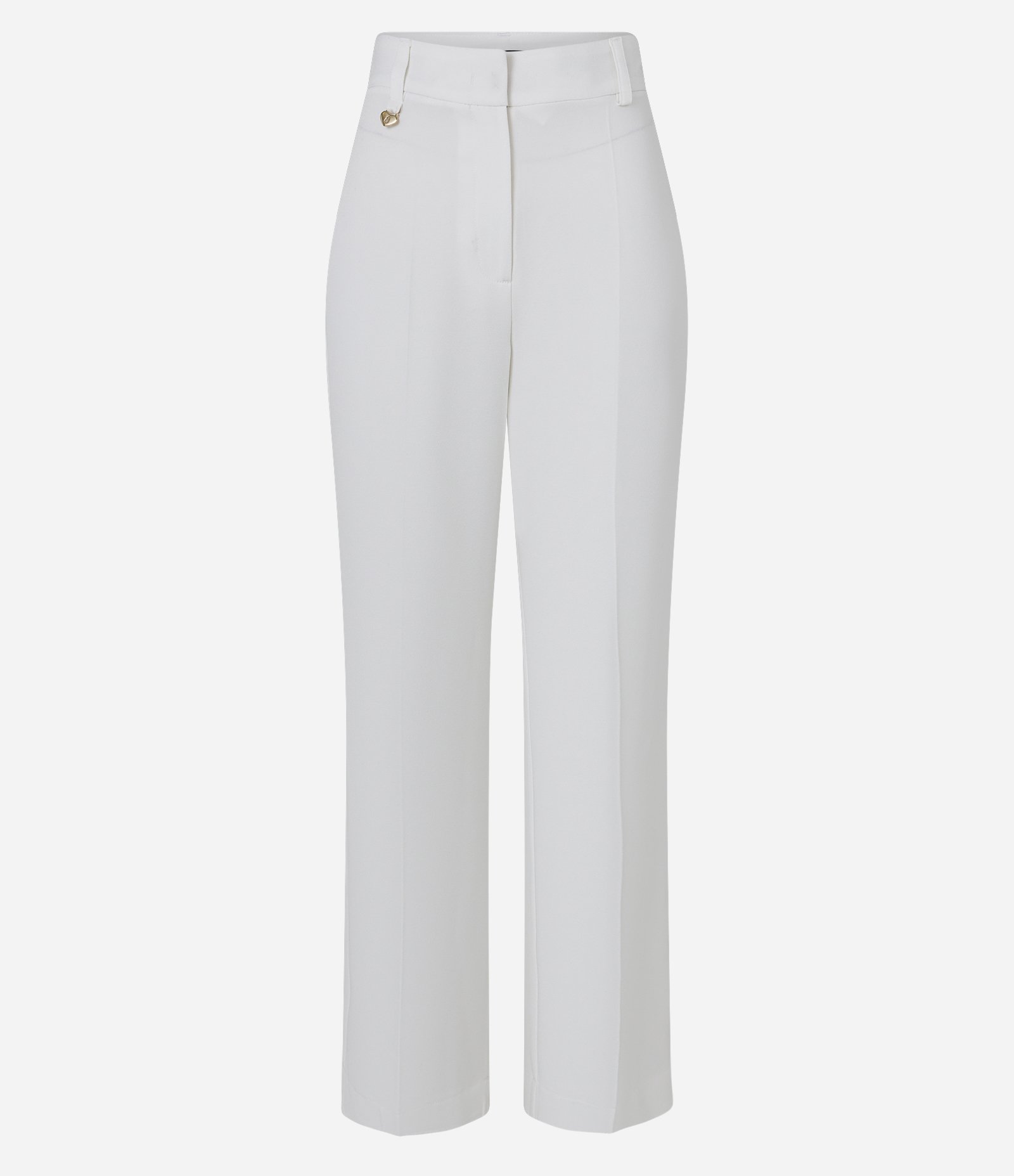 Calça Reta em Crepe com Pingente de Coração Branco 5