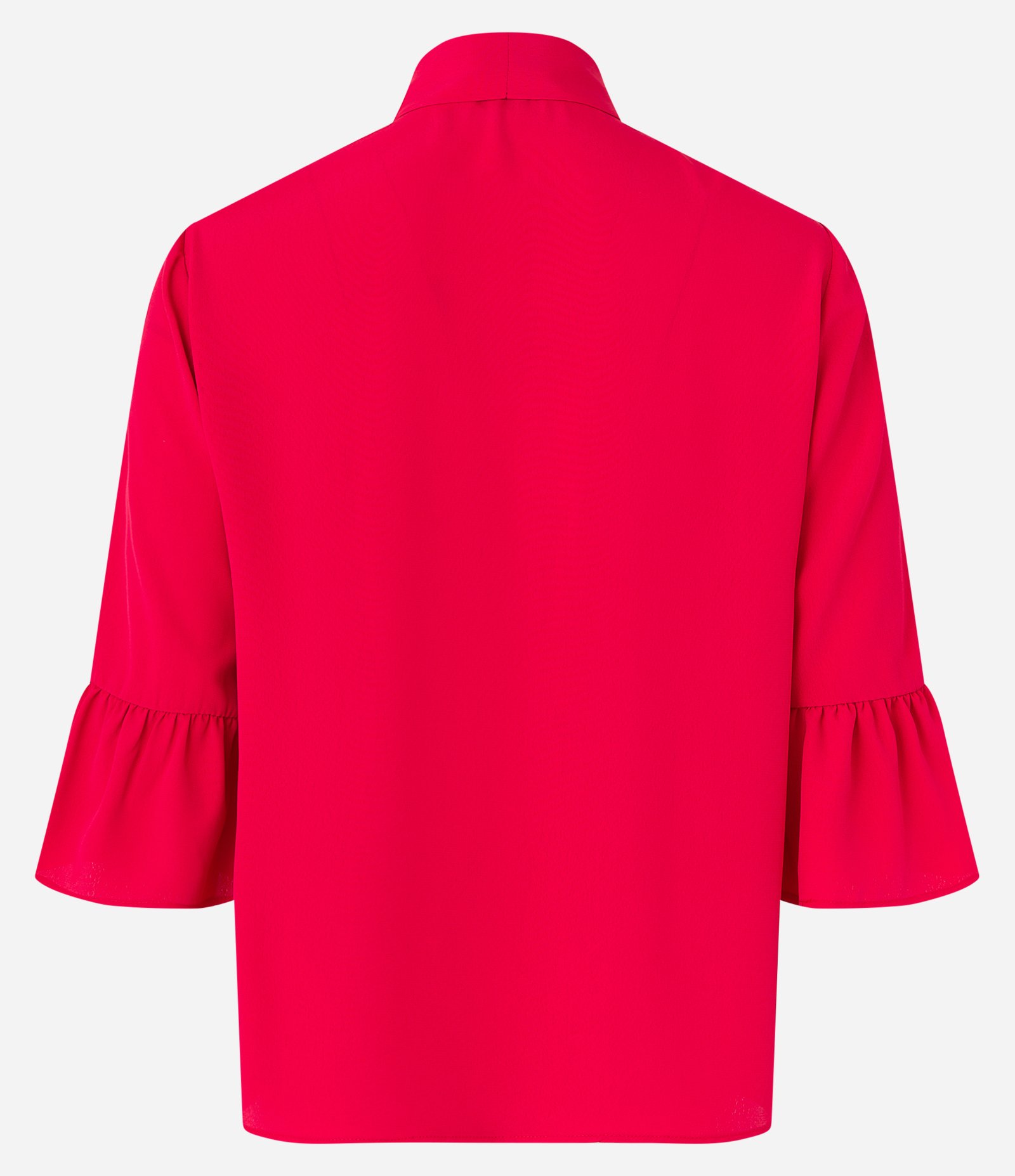 Blusa Manga Curta em Crepe com Laço na Gola Alta Vermelho 7