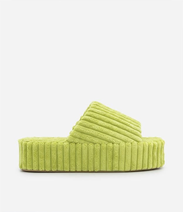 Pantufa Plataforma Aberta com Textura Canelada e Plataforma