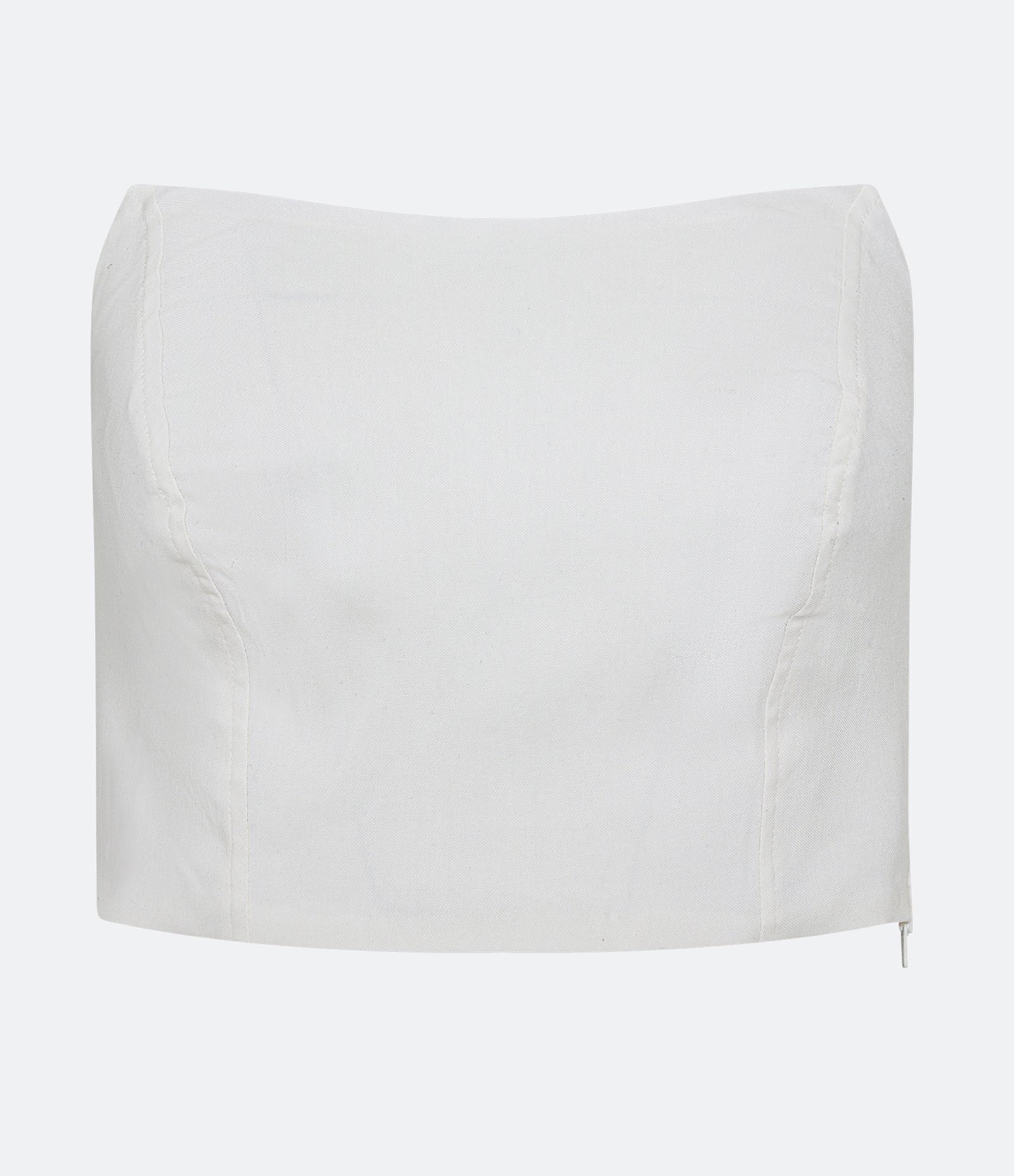 Top Tomara que Caia em Bengaline com Decote Pontudo Off White 5