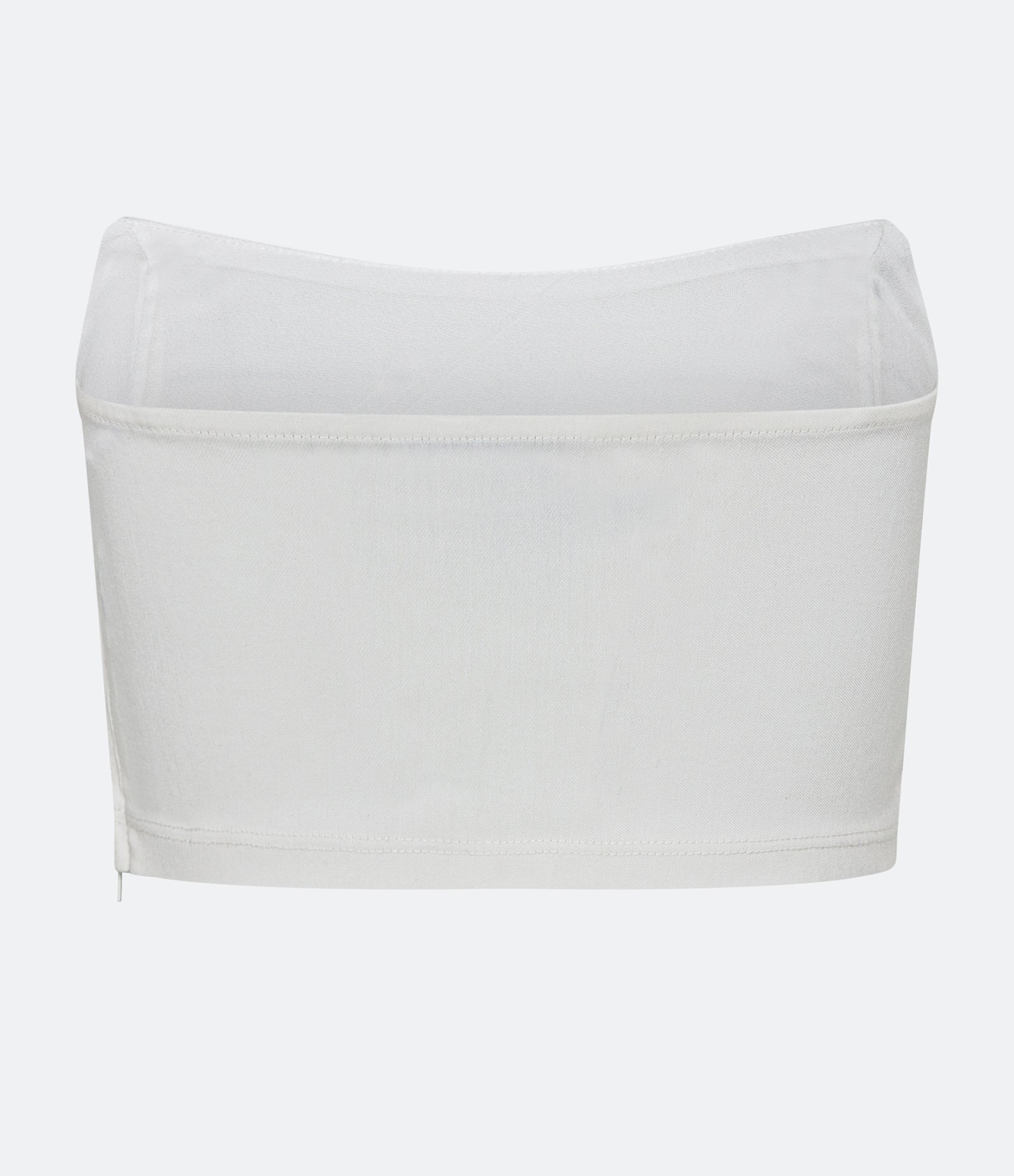 Top Tomara que Caia em Bengaline com Decote Pontudo Off White 6