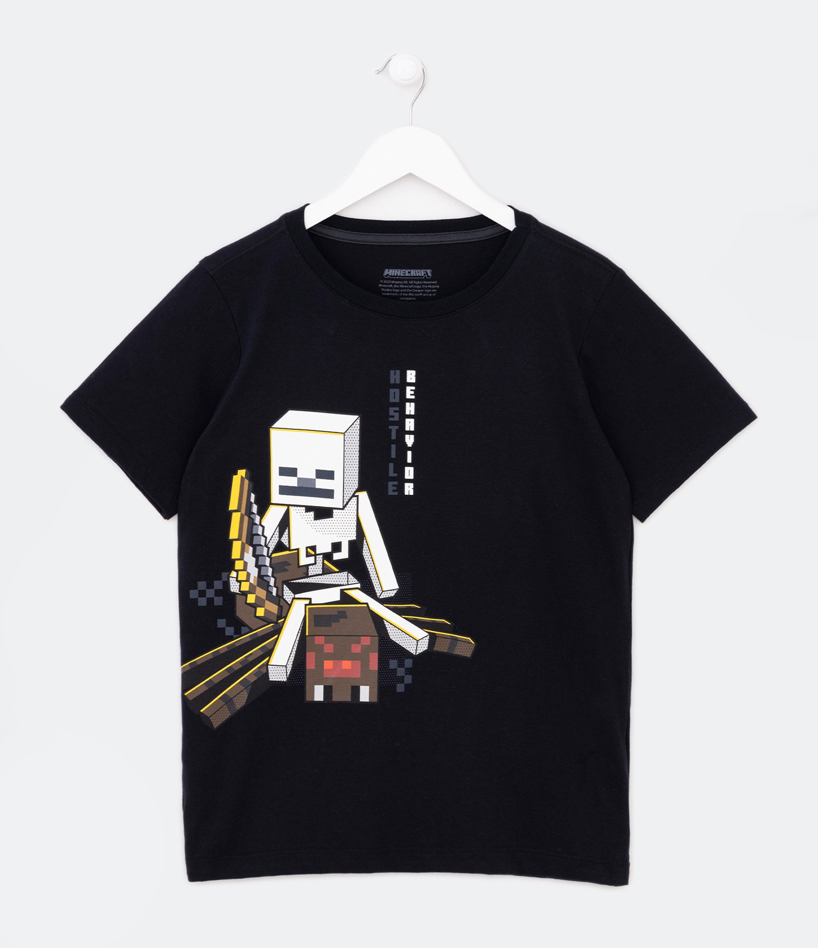 Camiseta Infantil com Estampa Minecraft Brilha no Escuro - Tam 5 a 14 Anos Preto 1