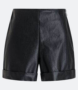 Short Curto em Material Sintético e Cintura Alta