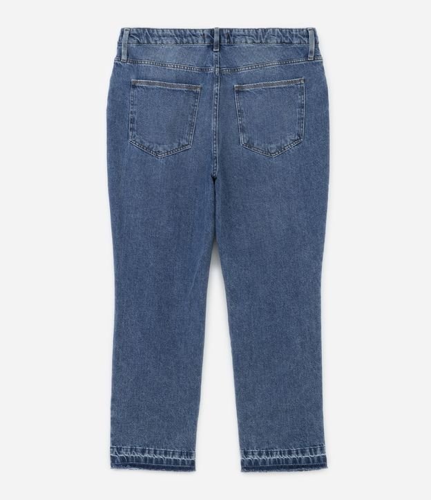 Calça Reta Jeans com Bolsos e Barra a Fio Curve & Plus Size Azul 7