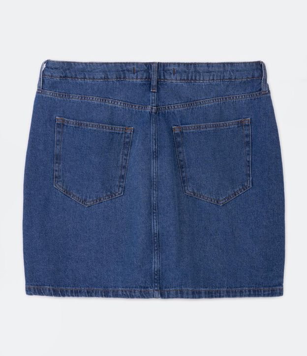 Saia Curta Jeans com Bolsos Curve & Plus Azul 8