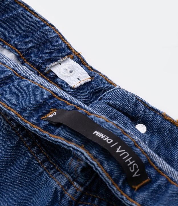 Saia Curta Jeans com Bolsos Curve & Plus Azul 9