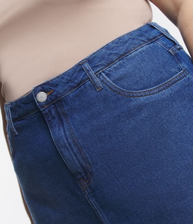 Saia Curta Jeans com Bolsos Curve & Plus Azul 6