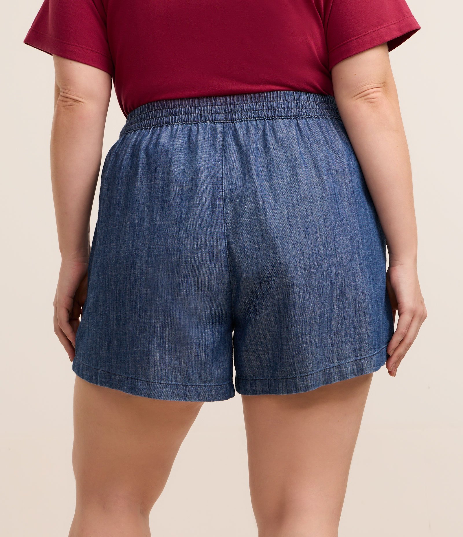 Short Comfy Jeans com Amarração no Cós Curve & Plus Size Azul 3