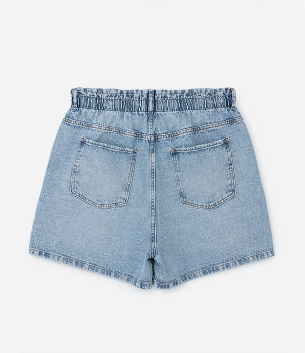 Short Clochard Jeans com Cós Elástico Curve & Plus Size Azul 6