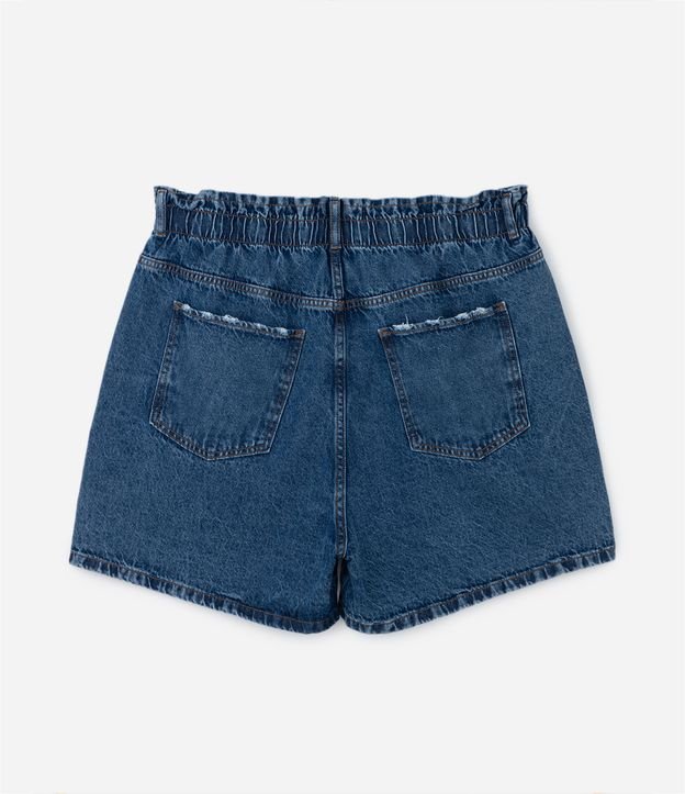 Short Clochard Jeans com Cós Elástico Curve & Plus Size Azul Escuro 6