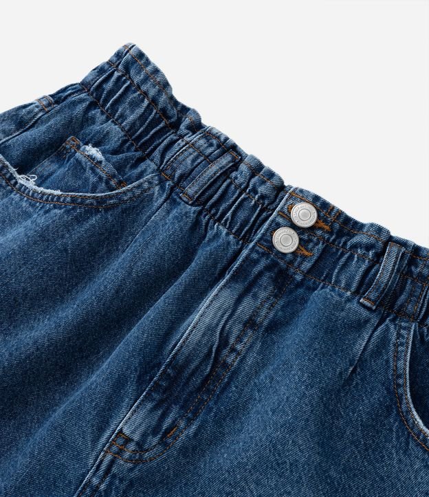 Short Clochard Jeans com Cós Elástico Curve & Plus Size Azul Escuro 7