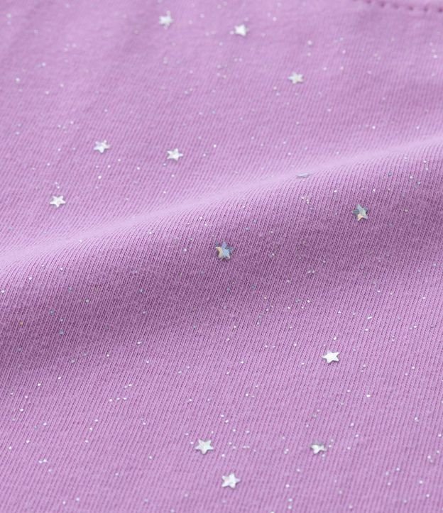 Blusa Sin Manga Infantil con Volado en los Hombros y Purpurina de Estrella - Talle 1 a 5 años Violeta 3