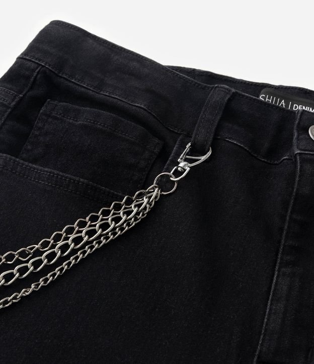 Calça Skinny em Jeans com Corrente Curve & Plus Size Preto 9