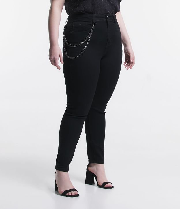 Calça Skinny em Jeans com Corrente Curve & Plus Size Preto 2