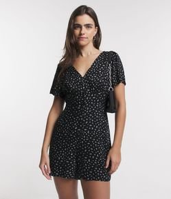 Macaquinho em Viscose com Botões e Estampa Floral Liberty