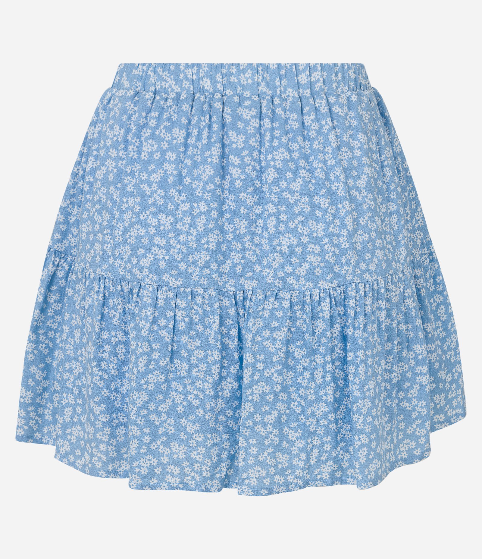 Short Saia em Viscose com Babado e Estampa Floral Liberty Azul 7