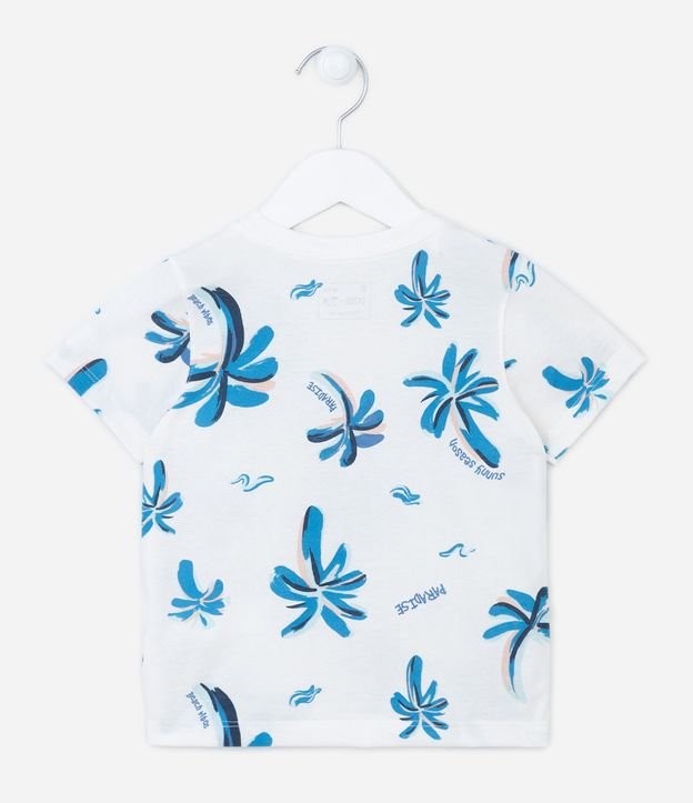 Camiseta Infantil com Estampa de Coqueiros - Tam 1 a 5 anos Off White 2