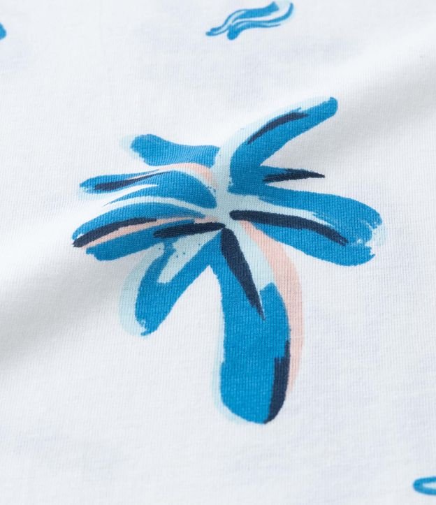 Camiseta Infantil com Estampa de Coqueiros - Tam 1 a 5 anos Off White 3