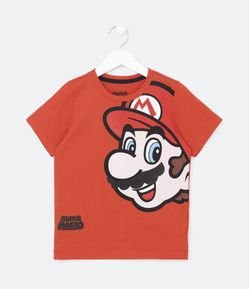 Camiseta Infantil com Estampa Mario Bros Nintendo - Tam 3 a 8 Anos
