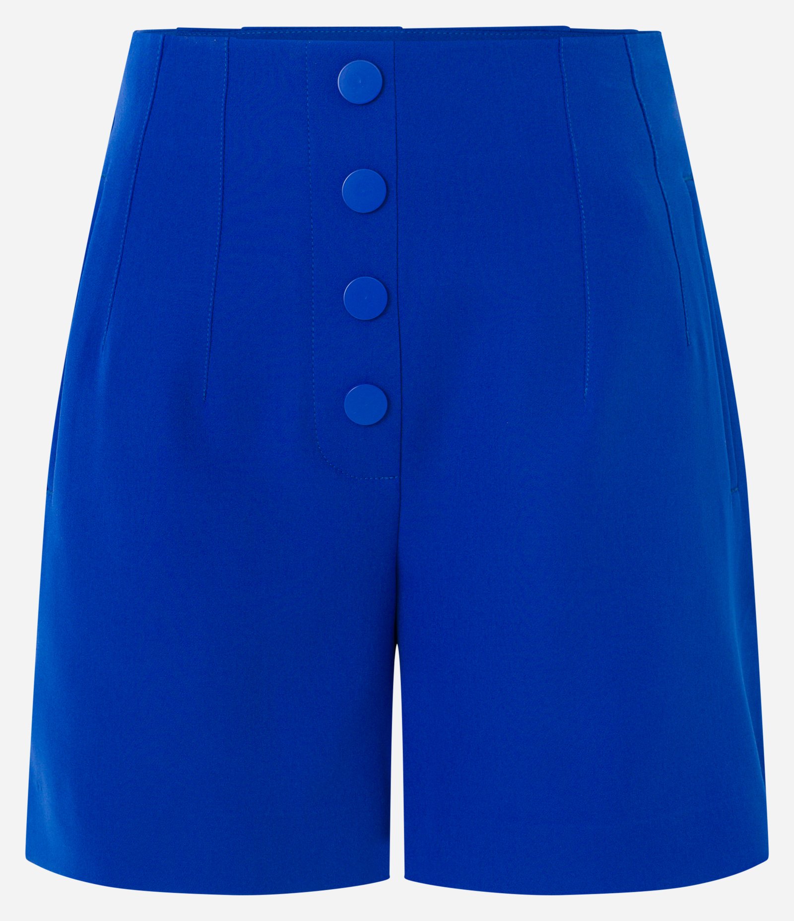 Short Alfaiatado Cintura Alta com Pences e Bolsos Azul 6