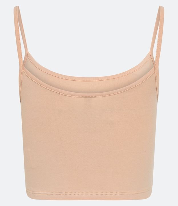 Blusa Musculosa Cropped en Algodón con Breteles Finos Naranja 6