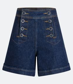 Short Cintura Alta em Jeans com Abotoamento Diferenciado