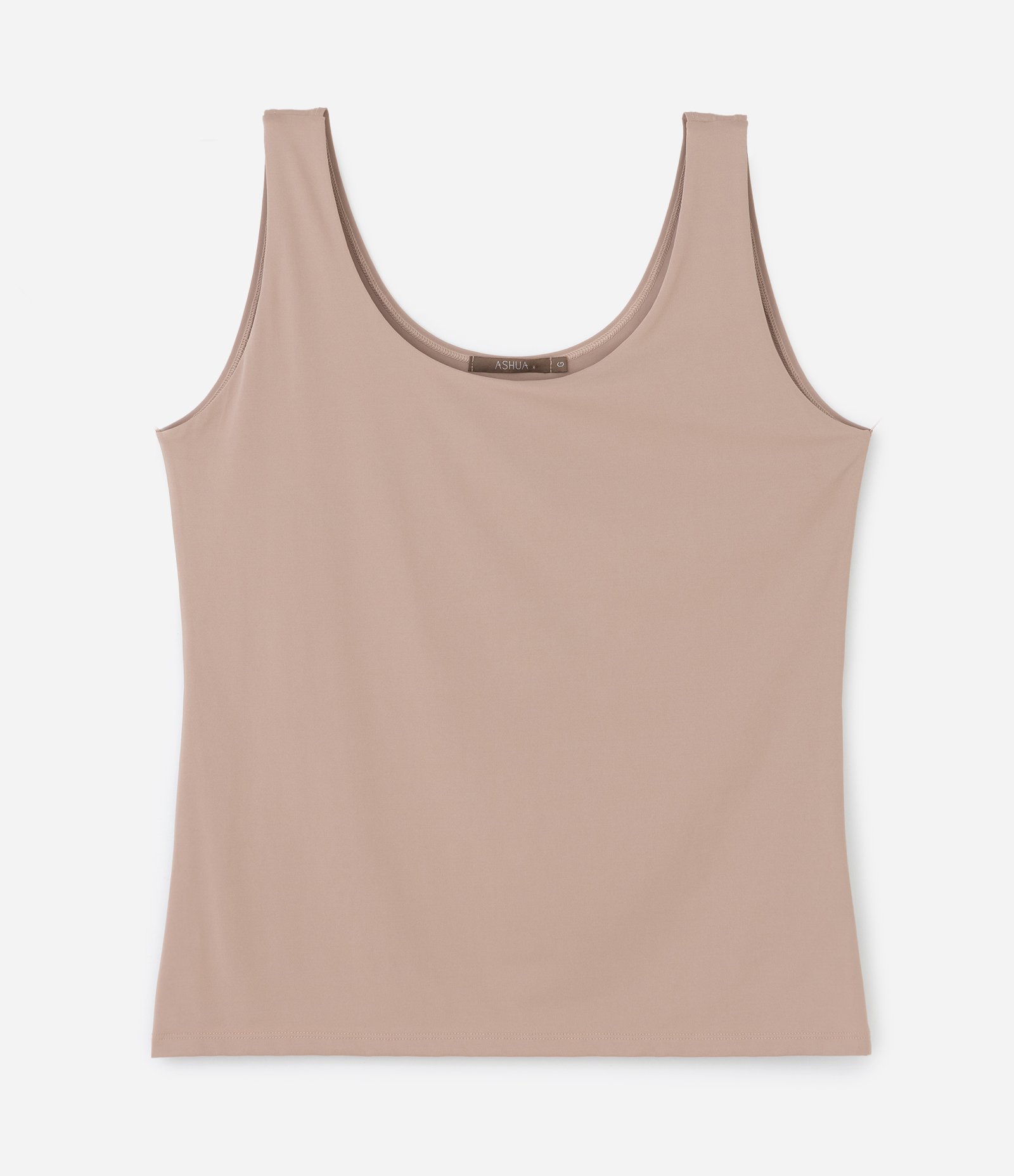 Blusa Regata em Poliamida com Alças Largas Curve & Plus Size Bege 5