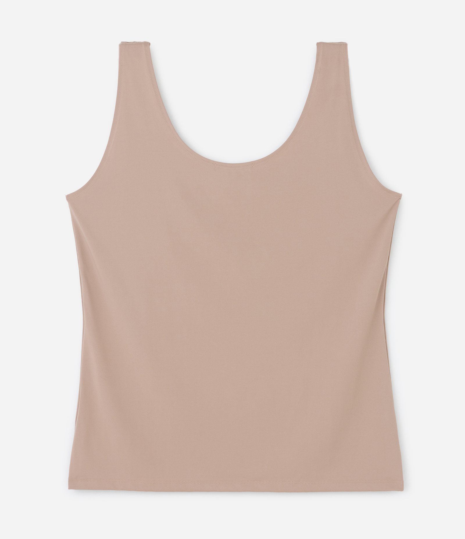 Blusa Regata em Poliamida com Alças Largas Curve & Plus Size Bege 6